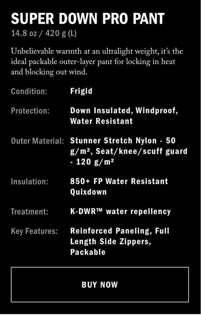 kuiu super down pro pant review